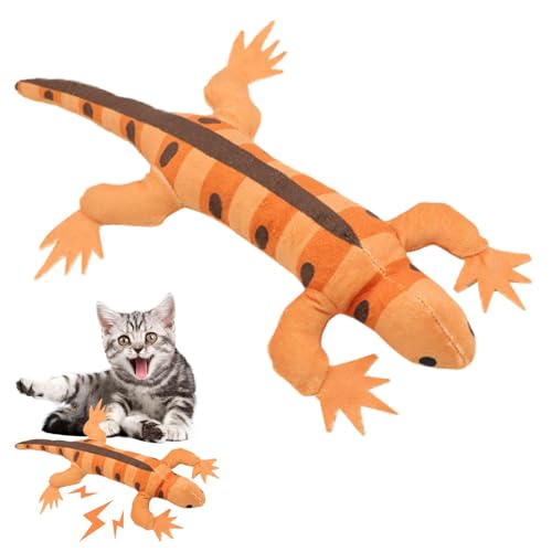 Keyubria Catnip Toys for Cats, Simulation Echsenkatnip Spielzeug, Katzenministerspielzeug Für Katzen Mit Crinkle Paper, Bissfestes Kauen Kauen Spielzeug Für Innenkatzen 33x21cm von Keyubria