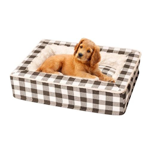 Weiche Hundecouch, Hundebett Flauschig Grosse Hunde, Hundebett Waschbar, Katzenbett Hundekissen, Waschbare Hundemöbel Für Haustiere Mit Rutschfester Unterseite Für Kleine, Mittelgroße,80x60x20cm von Keyubria