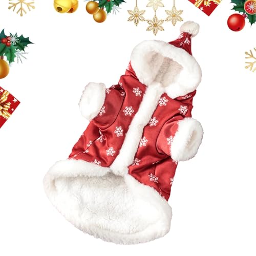 Weihnachts Hundemäntel Aus Baumwolle, Hundekostüme Weihnachten, Haustier Hund Mantel, Pet Hoodies Warme Hundemantel, Puppy Winter Mantel Weich Weihnachten L von Keyubria