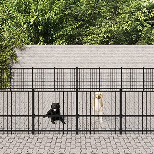 Hundehütte für den Außenbereich, Laufstall für Hunde, Welpen, Hundehütte für den Außenbereich, Stahl, 94,09 m² von Keyur
