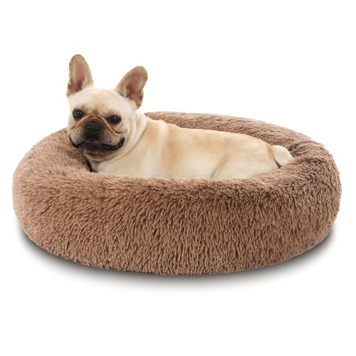 Hundebett Katzenbett Flauschig Doughnut Kuscheliges Hundekissen Waschbar rutschfest Haustierbett Ø40cm Welpenbett Cuddler Nest für Katzen, Große, Mittelgroße & Kleine Hunde von Kfnire