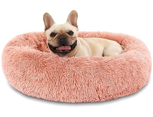 Hundebett Katzenbett Flauschig Doughnut Kuscheliges Hundekissen Waschbar rutschfest Haustierbett Ø40cm Welpenbett Cuddler Nest für Katzen, Große, Mittelgroße & Kleine Hunde von Kfnire