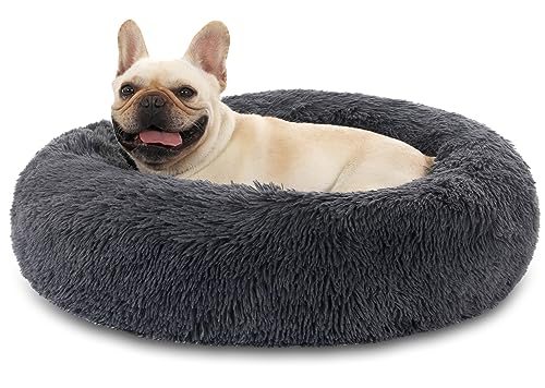 Hundebett Katzenbett Flauschig Doughnut Kuscheliges Hundekissen Waschbar rutschfest Haustierbett Ø40cm Welpenbett Cuddler Nest für Katzen, Große, Mittelgroße & Kleine Hunde von Kfnire