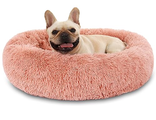 Hundebett Katzenbett Flauschig Doughnut Kuscheliges Hundekissen Waschbar rutschfest Haustierbett Ø50cm Welpenbett Cuddler Nest für Katzen, Große, Mittelgroße & Kleine Hunde von Kfnire