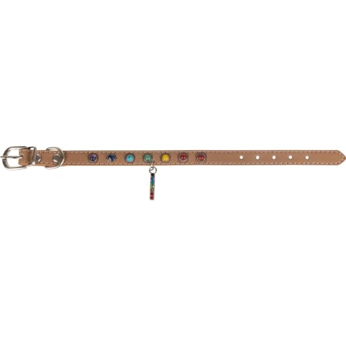 Kheops International Katzen- und Hundehalsband aus veganem Leder mit 7 Chakren, 32,5 cm, klein, Geschenke, Haustierzubehör von Kheops International