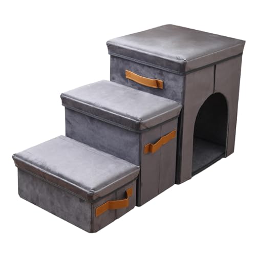 KiBcsLic Haustiertreppe aus Wildlederimitat mit Stauraum, klappbar für Sofa und Nachttisch KiBcsLic Haustiertreppe aus Wildlederimitat mit Stauraum, klappbar für Sofa und Nachttisch von KiBcsLic