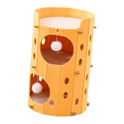 KiBcsLic Indoor Katzenklettergerüst für Kätzchen Und Erwachsene Katzen mit Gemütlichem Versteck, 2-lagig, Gelb KiBcsLic Indoor Katzenklettergerüst für Kätzchen Und Erwachsene Katzen mit Gemütlichem Versteck, 2-lagig, Gelb von KiBcsLic