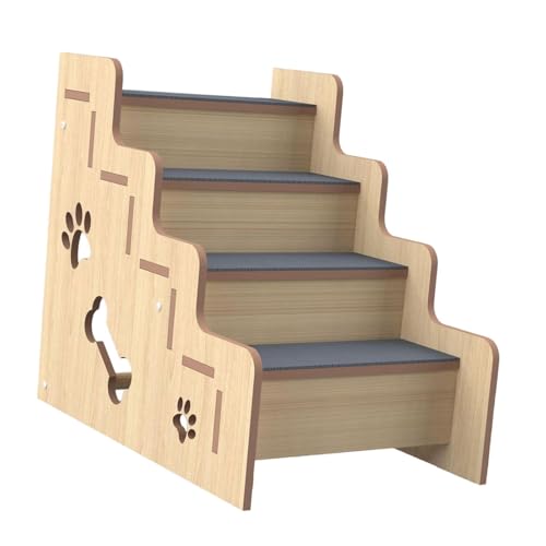 KiBcsLic Katzentreppe Aus Holz, Haustierbedarf, Weich, rutschfest, für Hohe Betten, Katzenrampe für Kätzchen, Andere Kleine Haustiere, ältere Tiere Im Innenber, 4 Schichten KiBcsLic Katzentreppe Aus Holz, Haustierbedarf, Weich, rutschfest, für Hohe Betten, Katzenrampe für Kätzchen, Andere Kleine Haustiere, ältere Tiere Im Innenber, 4 Schichten von KiBcsLic