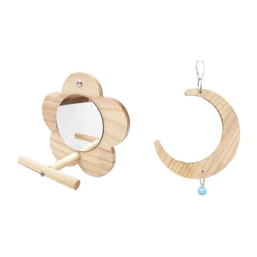 KiBcsLic Kletterspielzeug für Sittiche, Holzschaukel und Hängering im Käfig, L KiBcsLic Kletterspielzeug für Sittiche, Holzschaukel und Hängering im Käfig, L von KiBcsLic