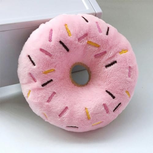 KiLoom Weicher Hund Donuts Plüsch Haustier Hund Spielzeug für Hunde Kauspielzeug Niedlicher Welpe Quietscher Sound Spielzeug Lustiger Welpe Kleiner mittlerer Hund Interaktives Spielzeug 10cm 2 von KiLoom