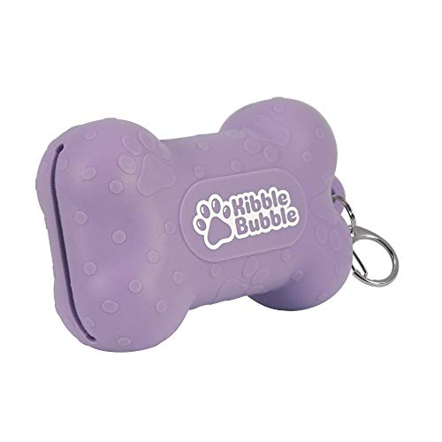 Kibble Bubble Leckerli-Tasche für Hunde, Silikon, kleine Trainingstasche, tragbar, wasserdicht, für den Außenbereich, violetter Knochen von Kibble Bubble