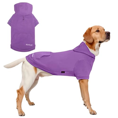 Kickred Basic Dog Hoodie Sweatshirts, Pet Clothes Hoodies Sweater with Hat and Leash Hole, Soft Cotton Outfit Coat for Large Medium Small Dogs, M von Kickred