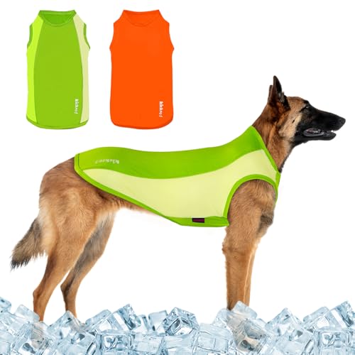 Kickred 2er-Pack Hunde-Shirts, atmungsaktives Netzgewebe, ärmellos, leicht, dehnbar, Tank-Top-T-Shirts für große Hunde, Größe M von Kickred