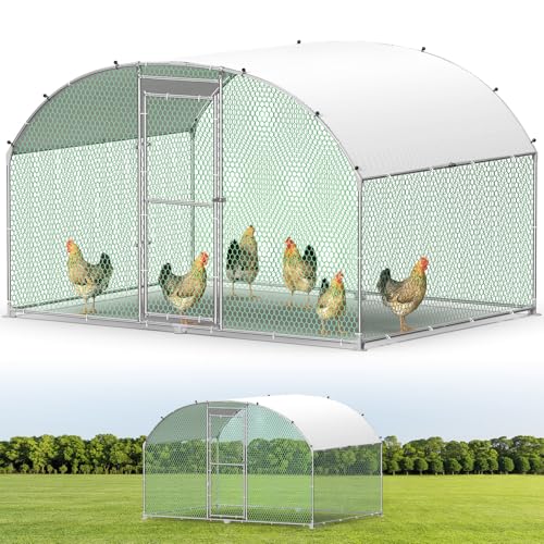 Hühnerstall Freilaufgehege 3X2M,Verzinkter Stahl Freilaufgehege mit Bogenform Dach,Hühnerhaus mit Sicherheitsschloss,Wasserdichtes PE-Farbtuch,Outdoor Geflügelstall für Hühner Kaninchen Voliere Hühner Hühnerstall Freilaufgehege 3X2M,Verzinkter Stahl Freilaufgehege mit Bogenform Dach,Hühnerhaus mit Sicherheitsschloss,Wasserdichtes PE-Farbtuch,Outdoor Geflügelstall für Hühner Kaninchen Voliere Hühner von Kidsbuddy