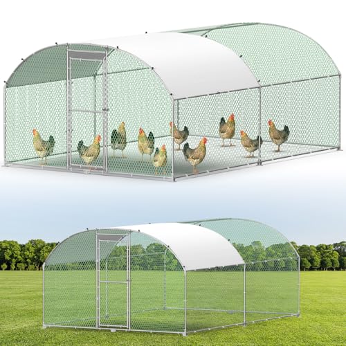 Hühnerstall Freilaufgehege 3X4M,Verzinkter Stahl Freilaufgehege mit Bogenform Dach,Hühnerhaus mit Sicherheitsschloss,Wasserdichtes PE-Farbtuch,Outdoor Geflügelstall für Hühner Kaninchen Voliere Hühner Hühnerstall Freilaufgehege 3X4M,Verzinkter Stahl Freilaufgehege mit Bogenform Dach,Hühnerhaus mit Sicherheitsschloss,Wasserdichtes PE-Farbtuch,Outdoor Geflügelstall für Hühner Kaninchen Voliere Hühner von Kidsbuddy