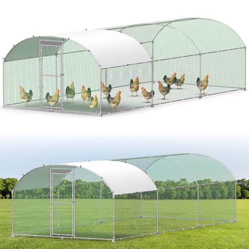 Hühnerstall Freilaufgehege 3X6M,Verzinkter Stahl Freilaufgehege mit Bogenform Dach,Hühnerhaus mit Sicherheitsschloss,Wasserdichtes PE-Farbtuch,Outdoor Geflügelstall für Hühner Kaninchen Voliere Hühner Hühnerstall Freilaufgehege 3X6M,Verzinkter Stahl Freilaufgehege mit Bogenform Dach,Hühnerhaus mit Sicherheitsschloss,Wasserdichtes PE-Farbtuch,Outdoor Geflügelstall für Hühner Kaninchen Voliere Hühner von Kidsbuddy