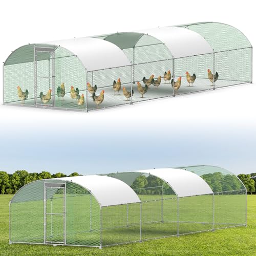 Hühnerstall Freilaufgehege 3X8M,Verzinkter Stahl Freilaufgehege mit Bogenform Dach,Hühnerhaus mit Sicherheitsschloss,Wasserdichtes PE-Farbtuch,Outdoor Geflügelstall für Hühner Kaninchen Voliere Hühner Hühnerstall Freilaufgehege 3X8M,Verzinkter Stahl Freilaufgehege mit Bogenform Dach,Hühnerhaus mit Sicherheitsschloss,Wasserdichtes PE-Farbtuch,Outdoor Geflügelstall für Hühner Kaninchen Voliere Hühner von Kidsbuddy