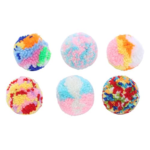 xromtbem 5 Pcs Pet Toy Plush Ball Ball Toy Bouncy Ball Kitten for Chew Toys Small Pet Interactive Multi Color Pom Poms Cat Toys von xromtbem