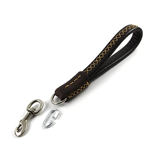 Heavy Duty Kurze Hundeleine Weicher Griff Leder Hundehalsband Mit Abnehmbarer Metallschnalle Mittlere Große Hunde Haustier Liefert Kurze Leder Hundeleine von KieTeiiK