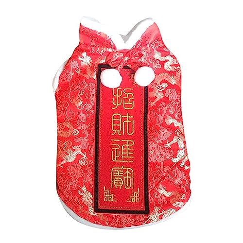 KieTeiiK Anzug Für Haustiere Katzen Chinesischer Hundemantel Traditionelle Rote Hundekleidung Für Große Hunde Chinesische Hundekleidung Haustierkostüm Hundemäntel Für Mittelgroße Hunde von KieTeiiK