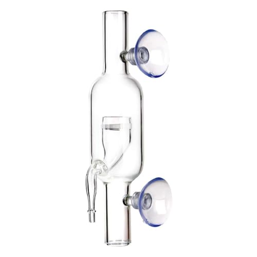 KieTeiiK Glas Inline CO2-Diffusor Mit Saugnäpfen Für Aquarium Bepflanzt Für Tank Klares Glas 2 Größen Aquarium Versorgungszubehör CO2-Diffusor Inline Zerstäuber Für Aquarienpflanzen von KieTeiiK