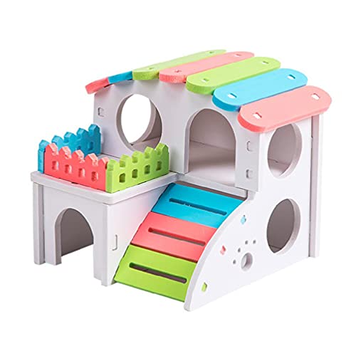 KieTeiiK Hamster-Plastikvilla PVC Haus Kleine Haustiere Versteck Nesting Habitat Für Rennmäuse Chinchillas Meerschweinchen Kleine Tiere Hamsterhäuser Und Verstecke Klein Für Syrische Hamster von KieTeiiK