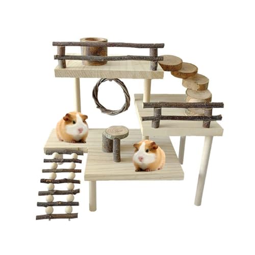 Natürliches Holzspielzeug Für Kleine Tiere Maus Plattform Hamster Trainingskäfig Zubehör 3 Ebenen Plattform Hamster Spielzeug Für Käfig von KieTeiiK