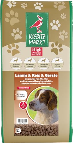 Kiebitz Markt High Premium Hundefutter, 12kg Trockenfutter mit Lamm, Reis und Gerste ohne künstliche Aromastoffe von Kiebitz Markt