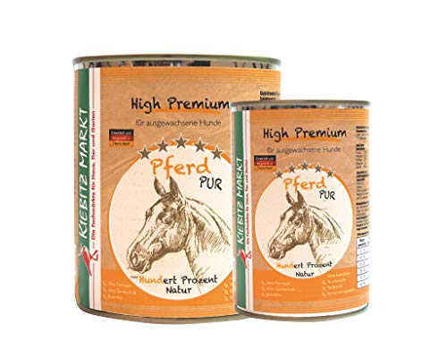 Kiebitzmarkt High Premium Pferd pur Hundefutter Nassfutter (24x400 g) von Kiebitz Markt