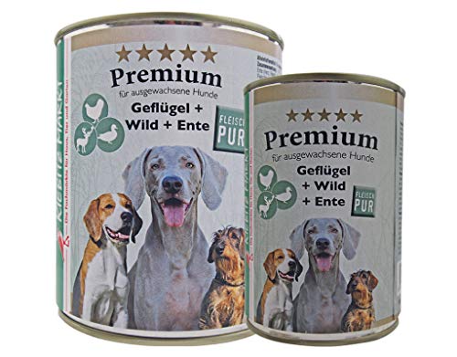 Kiebitzmarkt Premium Dose Geflügel, Wild & Ente Hundefutter Nassfutter (12x800 g) von Kiebitz Markt