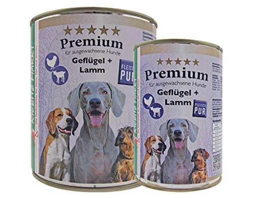 Kiebitzmarkt Premium Dose Geflügel & Lamm Hundefutter Nassfutter (12x800 g) von Kiebitz Markt