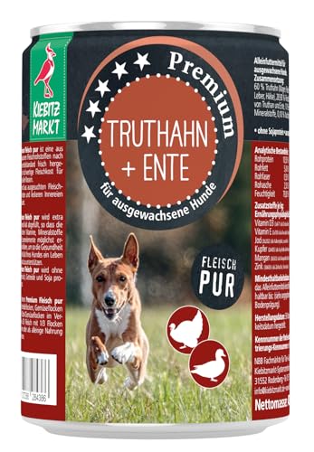 Kiebitzmarkt Premium Dose Truthahn & Ente Hundefutter Nassfutter (12x800 g) von Kiebitz Markt