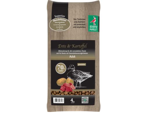 Kiebitzmarkt Superior Hundefutter Trockenfutter Adult Ente + Kartoffel getreidefrei (4 kg) von Kiebitz Markt