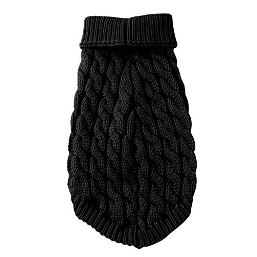 Hundepullover, Winter Warmer Hundepullover Kleine Hunde Rollkragen Strickpullover Hunde Pullover Weich Hundekleidung Hundepulli Hund Kleidung für Kleine Mittelgroße Hunde und Katzen (Black, XL) von Kielsjajd