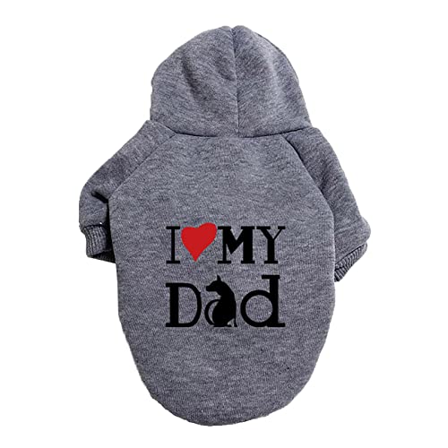 Hundepullover I Love My MOM / I Love My DAD Brief Druck Hundekleidung Große und kleine Hundepullover Haustierpullover Hundekleidung Haustierkleidung Kleidung Hundemantel Winter XS-9XL (b-Grey, 6XL) von Kielsjajd