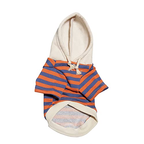 Kielsjajd Hundepullover Aus Ärmel Pet Herbst Winter Hoodies Fleece Stripe Sweatshirt Haustier Katzen und Hunde warm kleiden Heimtierbedarf Hundepullover Rückenlänge 60 cm (Orange, S) von Kielsjajd