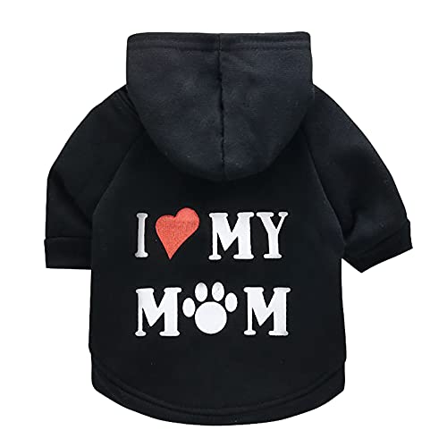 Kielsjajd Hundepullover Für Mittelgroße Hunde Mode Kleintierkostüm T-Shirt Hundemischung Welpe Kleidung Baumwolle Tierkleidung Hundepullover Mit Öffnung Für Geschirr (Black, L) von Kielsjajd