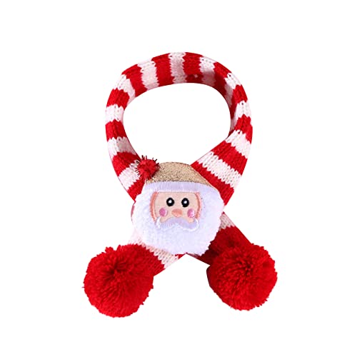 Mini Weihnachtsschal, Weihnachten Haustier Schal, Mini Weihnachten Schal für Hund Katze / Weinflasche Dekoration, Gestrickte Schals für Weihnachten Party Urlaub Esstisch Ornament, DIY (A, One Size) von Kielsjajd