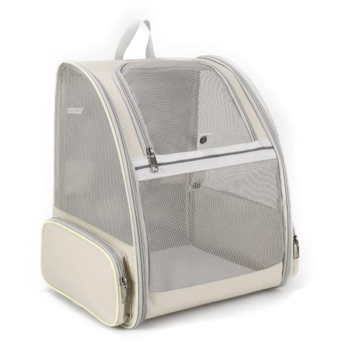 Haustiere Rucksack Transporttasche für Hunde Katzen 7.5kg, Große Tragbare Katzenrucksack Hunderucksack Transparent Top Opening Reisen Airline Genehmigt, Mesh Haustiertragetasche Atmungsaktiv von Kiepoar