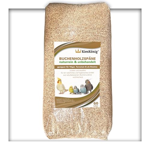 60 Liter Buchenholzgranulat Vogelsand Bodengrund Terrariensand Einstreu Terrariumsand Tiereinstreu Körnung Medium 1,0-2,5 mm von Kieskönig