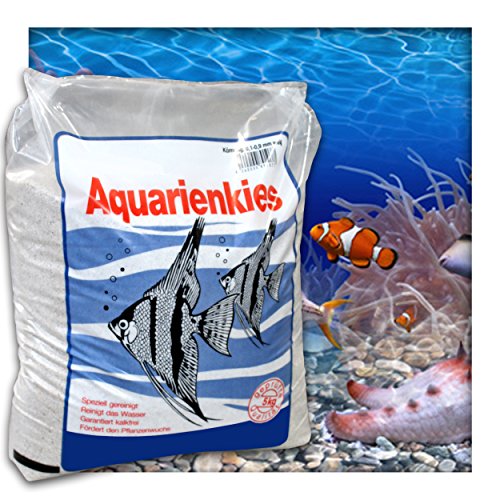 Kieskönig Aquariensand Aquariumsand Bodengrund 0,1-0,9 mm Aquarienkies hochrein Naturweiss 10 kg von Kieskönig