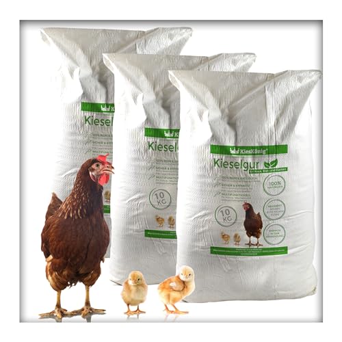 Kieselgur Natur 30 kg Kieselerde als Pulver ? das Produkt für ihren Hühnerstall & Garten ? für Hühner, Wachteln & anderes Geflügel von Kieskönig