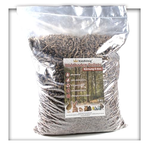 Waldboden Pellets 6 mm Einstreu naturbelassen für Tierställe u. Gehege geruchsneutral 10 kg von Kieskönig