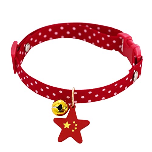 Kigauru Haustier-Bogen-Kragen Bells Collar Wear Resistant Multi-Purpose Cute Dog Cats Bell-Style Necklace Collar for Shooting Star (Color : Star) von Kigauru