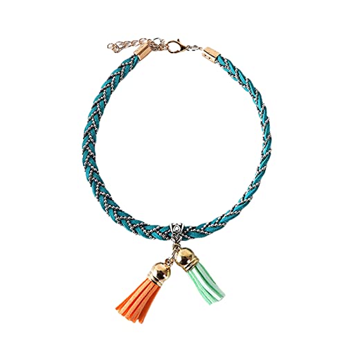 Kigauru Haustier-Bogen-Kragen Bequemes Tragen des Katzenhalsbandes mit Verlängerungskette, Haustierhalsband, Halszubehör, kompatibel mit Weihnachtsgrün und Orange (Color : Green) von Kigauru