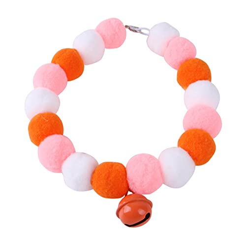 Kigauru Haustier-Bogen-Kragen Haustier Hundehalsband Attraktiv Entzückend Schönes Haustier Kätzchen Halsband mit Glocke for Party Orange S (Color : Orange, Size : M) von Kigauru