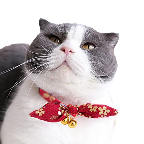 Kigauru Haustier-Bogen-Kragen Hündchen-Halsband for Anziehen Entzückendes Hundehalsband-Halszubehör Kompatibel mit All Seasons Multicolor M (Color : Red, Size : M) von Kigauru