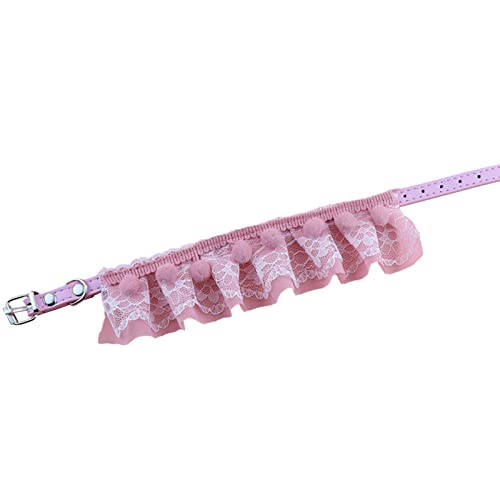 Kigauru Haustierhalsband Halsband for Haustiere – Spitzenbesatz for Hunde, Halsband, gemütliches Kätzchen-Halsband, Dekoration, Haustierprodukt, Rosa, Weiß (Color : Pink) von Kigauru