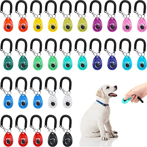 30 Stück Hundetraining Clicker Haustier Training Clicker mit Handschlaufe Hund Clicker Katze Clicker Haustier Clicker Vogel Clicker Welpen Training Supplies für Hunde Katzen Pferde Vögel Verhalten von Kigeli