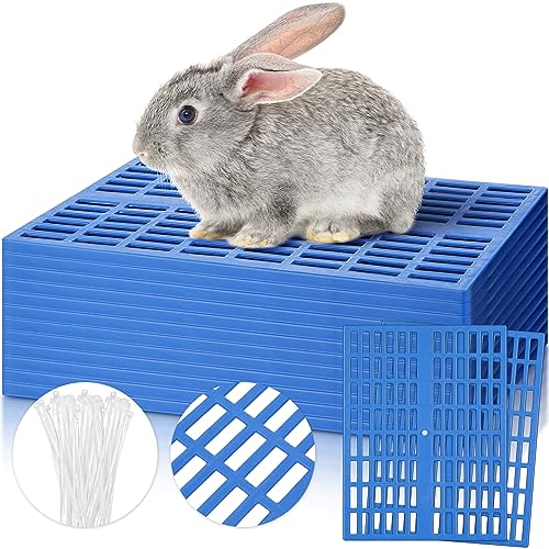 Kigley 12 Stück Kunststoff Kaninchenkäfig Matte Kaninchen Bodenmatte Fußstütze Pads für Kleintiere Hamster Chinchilla Ratte Meerschweinchen Matten Füße Pads für Haustier Hunde Katzen Hase, 34 x 24 x von Kigley